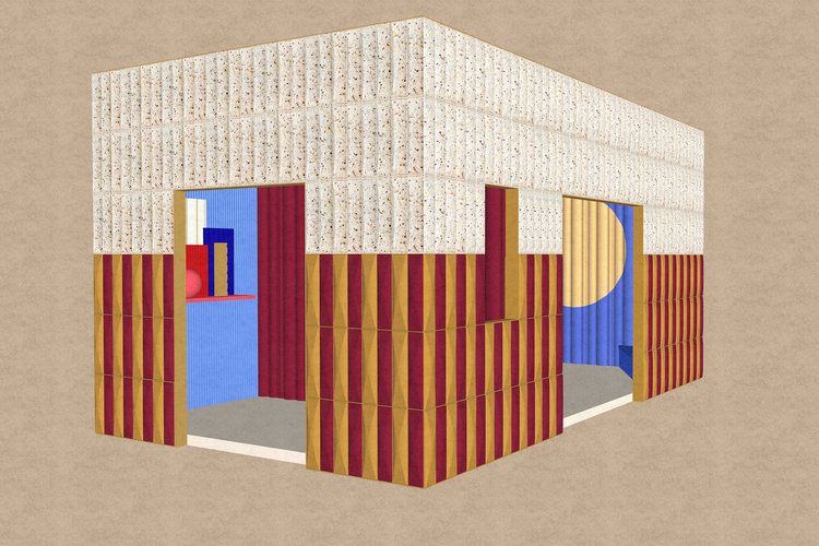 The designed booth for Slalom at the Stockholm Furniture Fair 2025