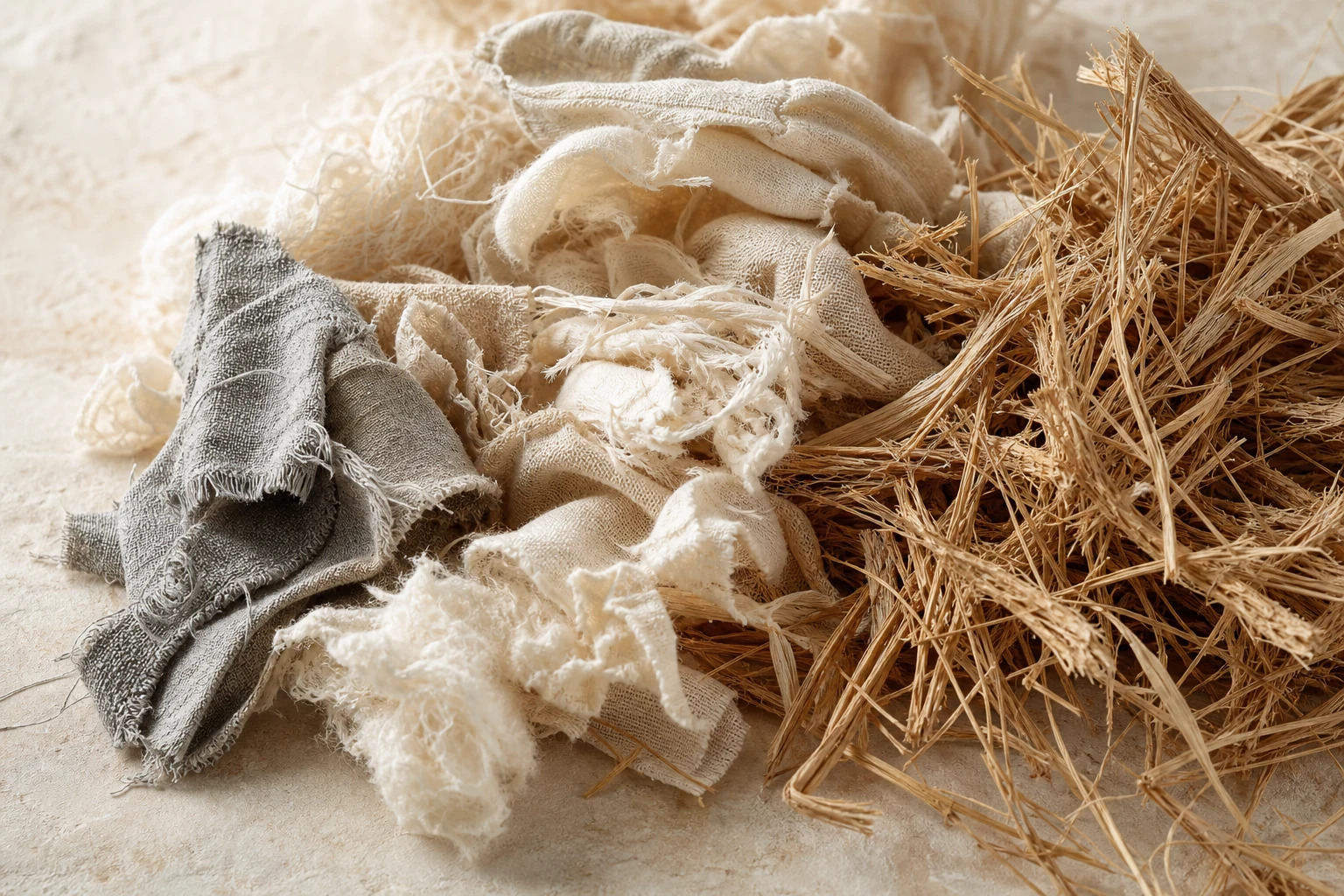 Recovered textile and date-palm fibres prepared for HyphaTex material production